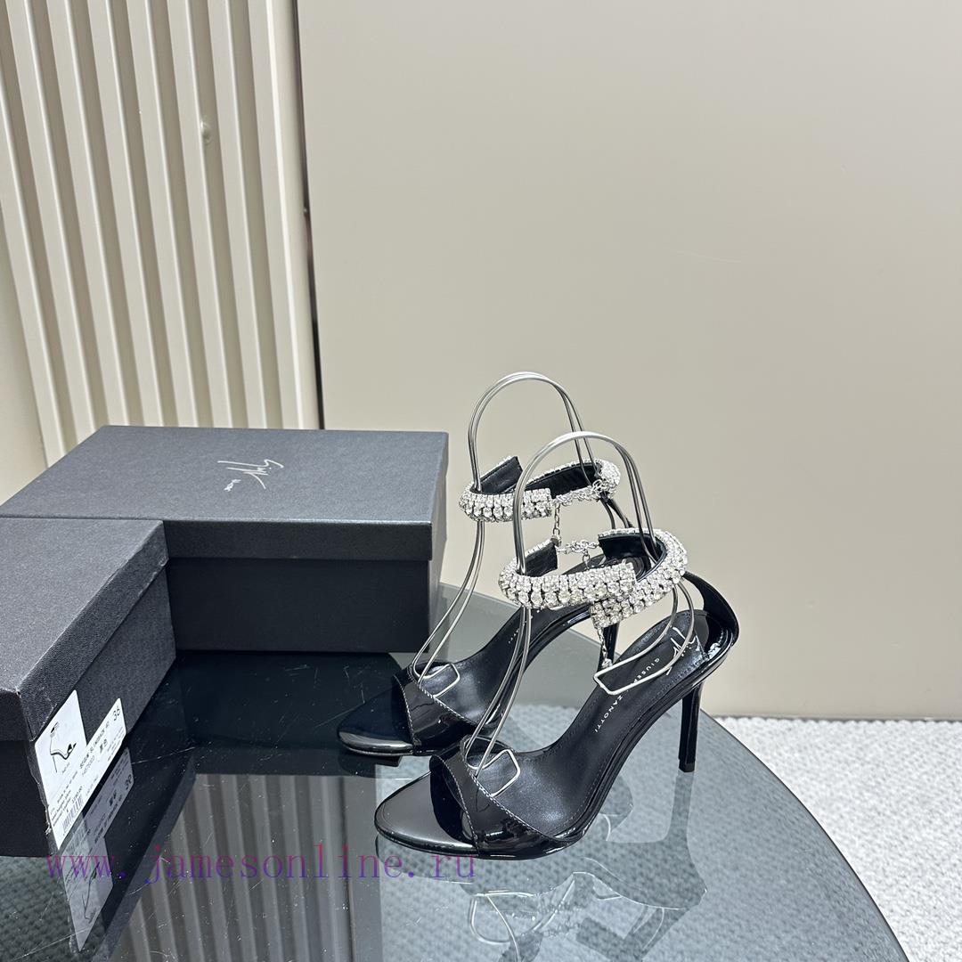 Giuseppe ZanottiGZ 2024s new rhinestone high heelsLacquer leather shoe headpiece with rhines4le55f2m - Image 2