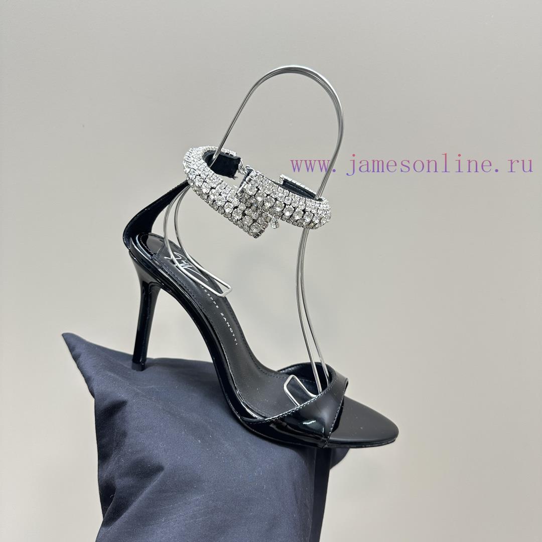 Giuseppe ZanottiGZ 2024s new rhinestone high heelsLacquer leather shoe headpiece with rhines4le55f2m - Image 8