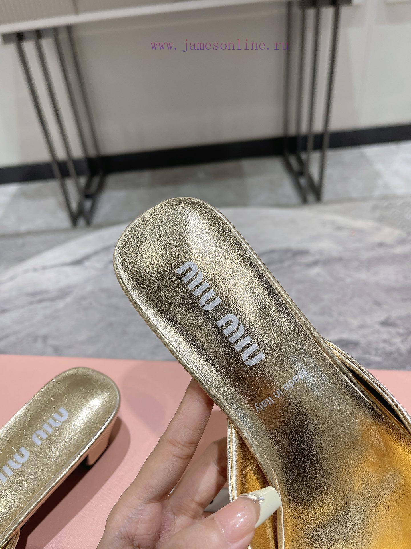 MIU MIU 24 Spring/Summer New Collection Retro Square Head Thick Heel Cool DragSimple yet claf3abk3ba - Image 7