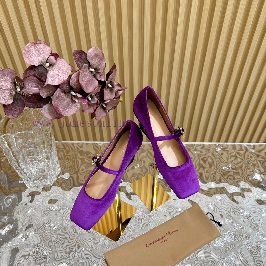 Gianvit Ross 2024 Early Spring Synchronized New Mary Jane Velvet Single Shoe is a delicate ywpoebaxg - Image 2
