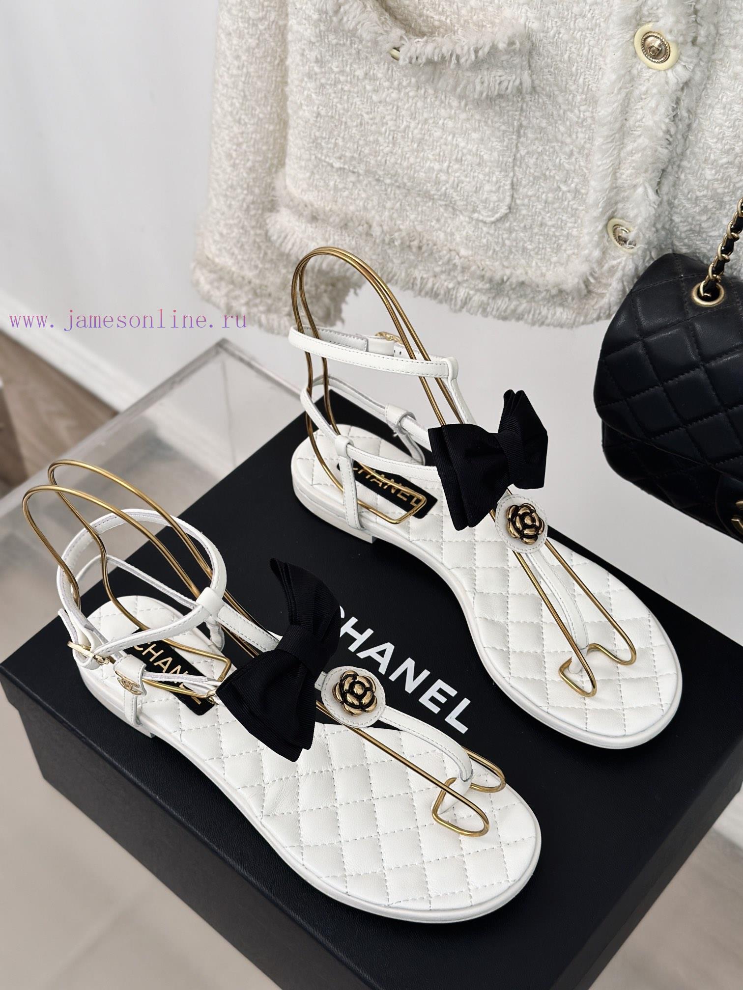 Chanel | Chanel 24P New ProductFlat bow camellia sandalsThe shoe upper is made of imported sbervqyad - Image 4