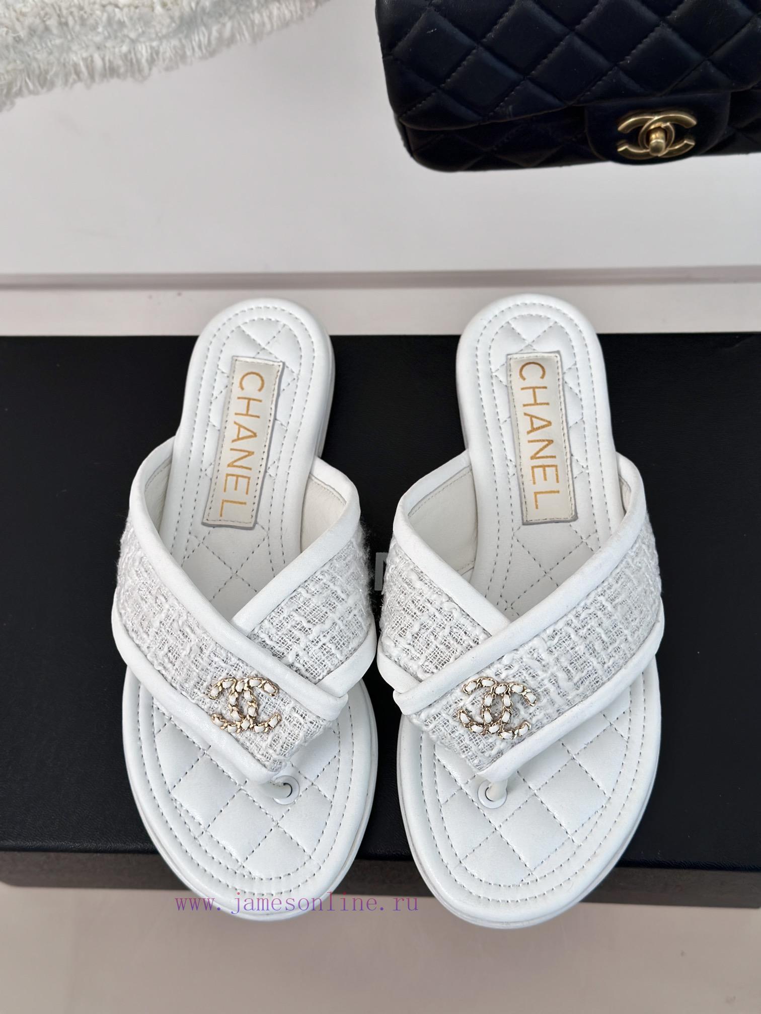 Chanel | 24P Spring/Summer New ProductsDouble C diamond grid clip on flip flopsSummer flip fg6ki6hug - Image 5