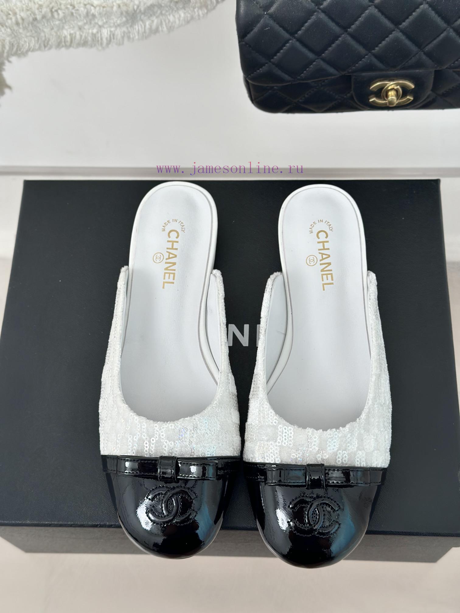 Chanel | Chanel 24P New ProductDouble C bow color blocked half slippersThe shoe upper is mad7xi8wqhc - Image 5