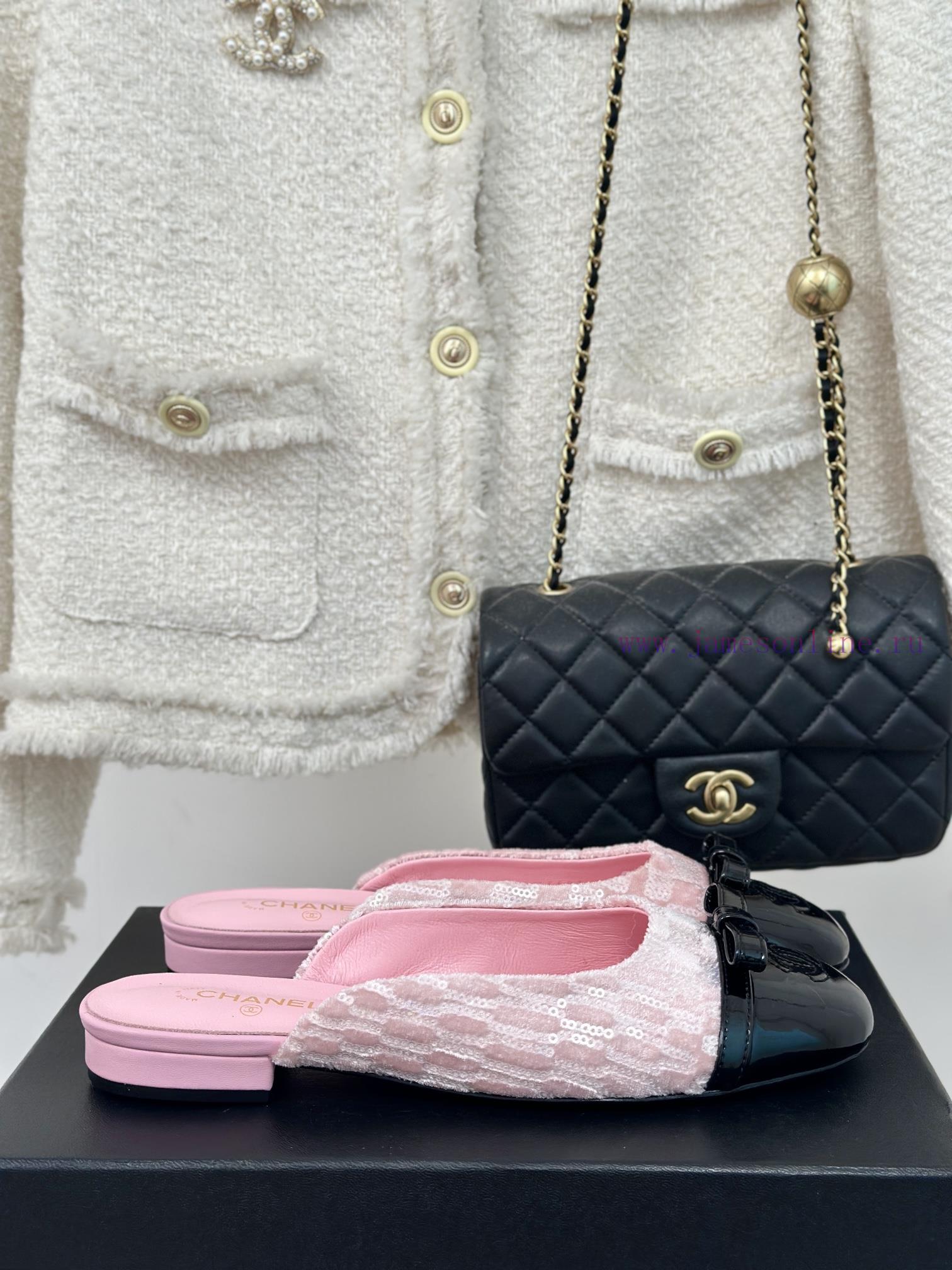 Chanel | Chanel 24P New ProductDouble C bow color blocked half slippersThe shoe upper is mad6gxyc51k