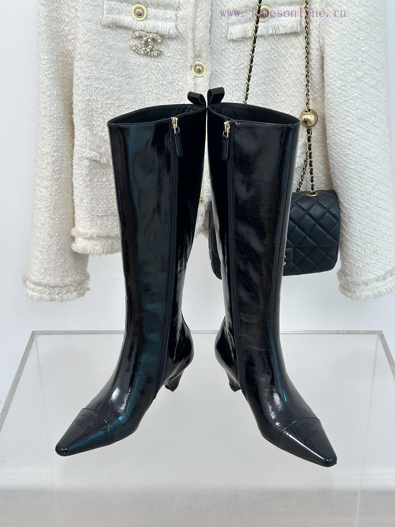 Chanel | Chanel 23c Autumn/Winter New ProductsDouble C Small Square Head Cat Heel Boots Seric65g0z8y - Image 5
