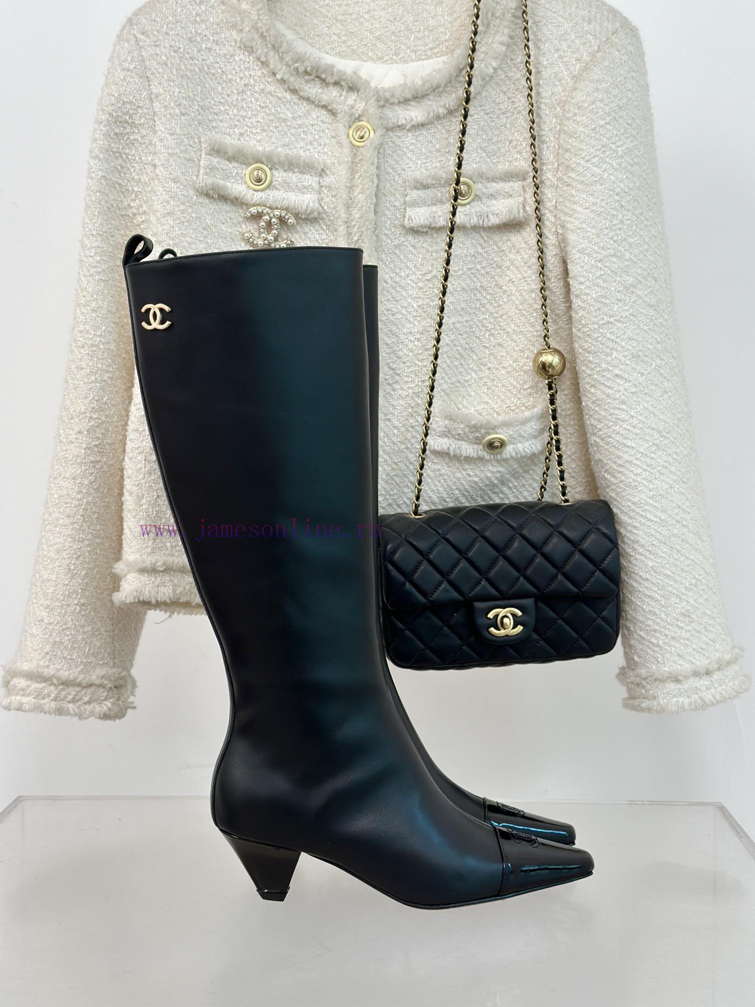 Chanel | Chanel 23c Autumn/Winter New ProductsDouble C Small Square Head Cat Heel Boots Serijk3i31ig - Image 2