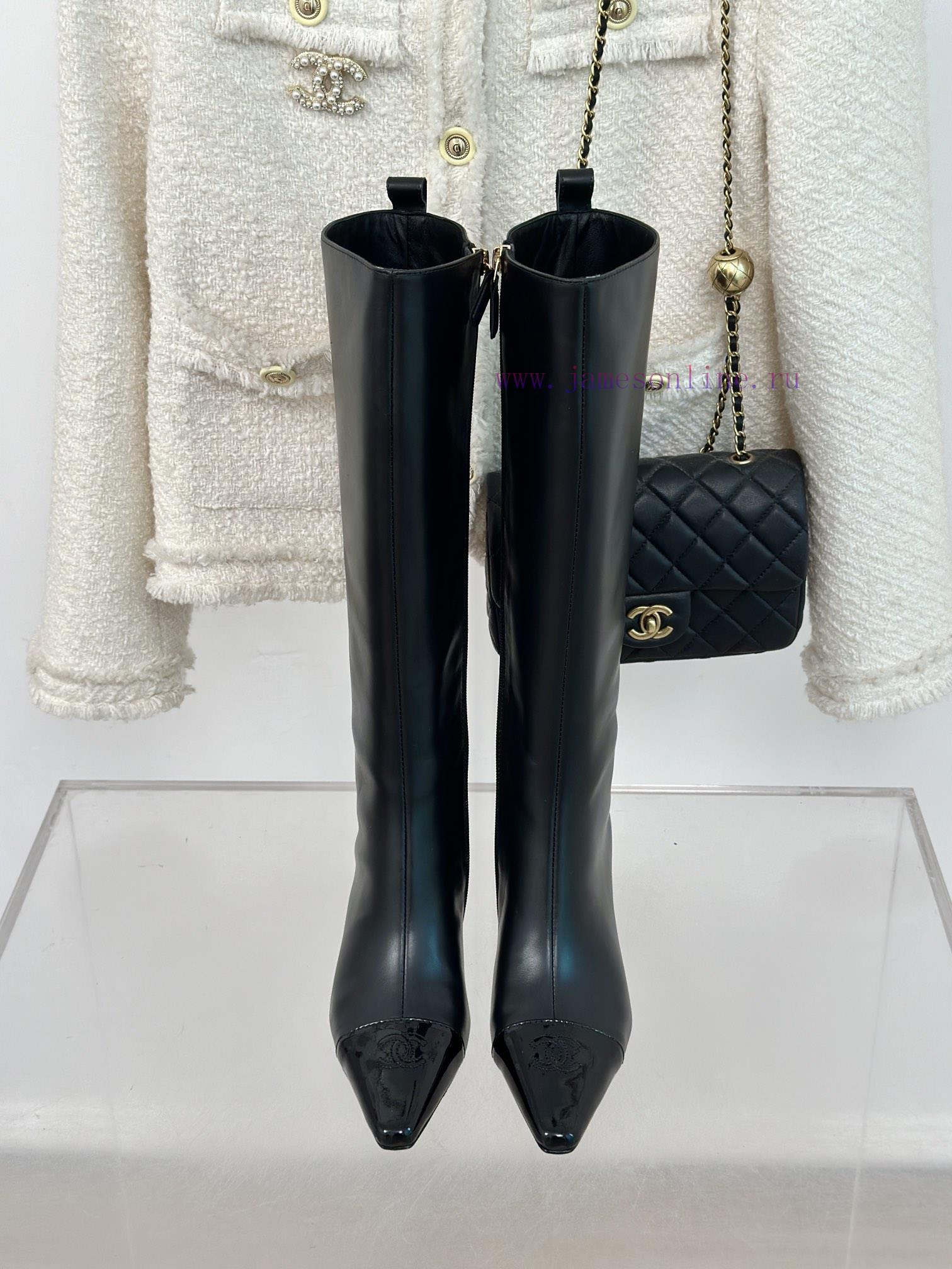 Chanel | Chanel 23c Autumn/Winter New ProductsDouble C Small Square Head Cat Heel Boots Serijk3i31ig - Image 5