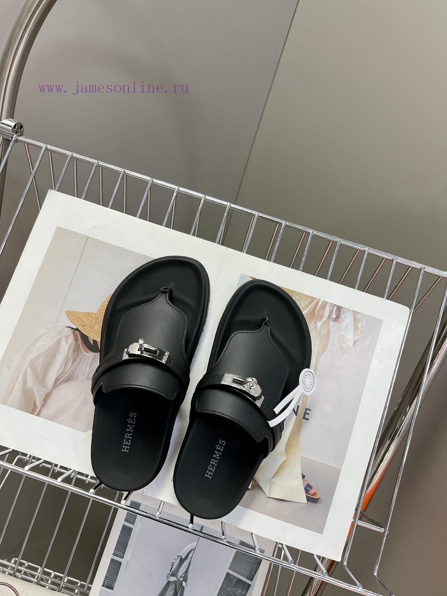 Male 10 Η ERMES Hermes Spring/Summer Classic Couple's Second Uncle Slippers Chypre Ugly Cutej41dhvb9 - Image 7