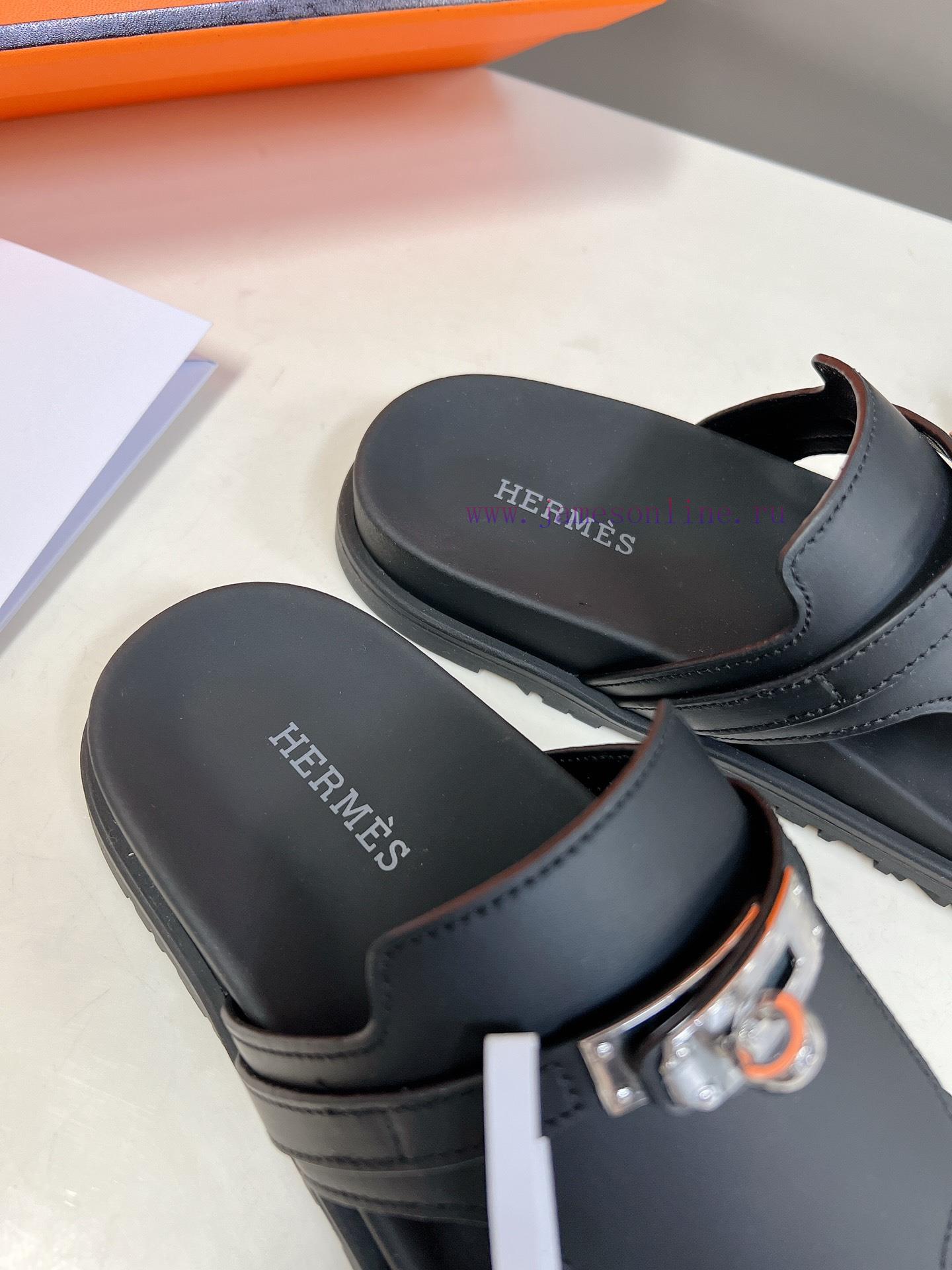 Male 10 Η ERMES Hermes Spring/Summer Classic Couple's Second Uncle Slippers Chypre Ugly Cutej41dhvb9 - Image 9