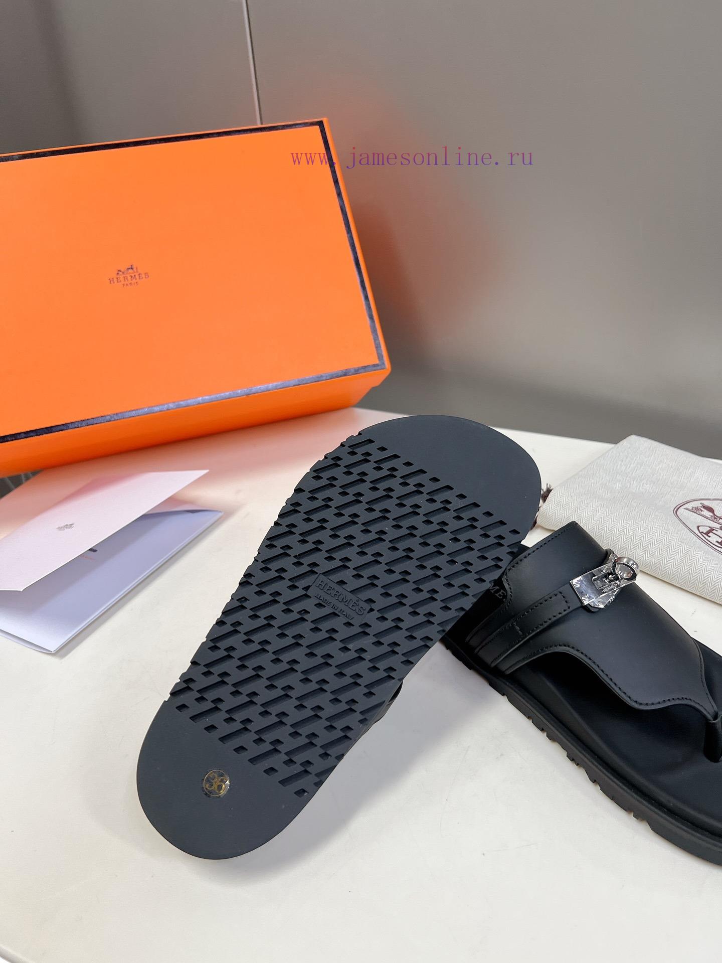 Male 10 Η ERMES Hermes Spring/Summer Classic Couple's Second Uncle Slippers Chypre Ugly Cutej41dhvb9 - Image 10