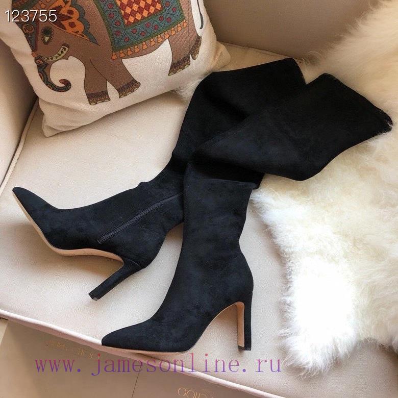 JIMMY CHOO elastic boots are made of high-quality fabric with silky double-sided velvet and 9uokdm7b - Image 4