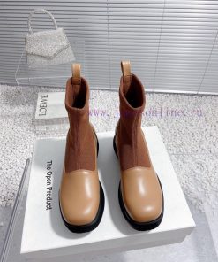 Top tierThe Open Product Autumn/Winter New Round Head Thick Bottom Wool Splicing Calfskin Bo3ntw4kr6
