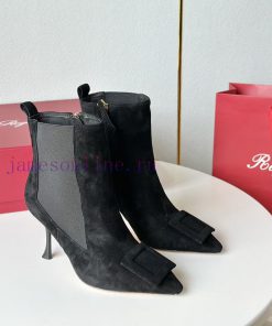 RV2023 Autumn/Winter New Water Diamond Button High Heel Boots Pointed Short/Long BootsSuede 2sgmzjwp