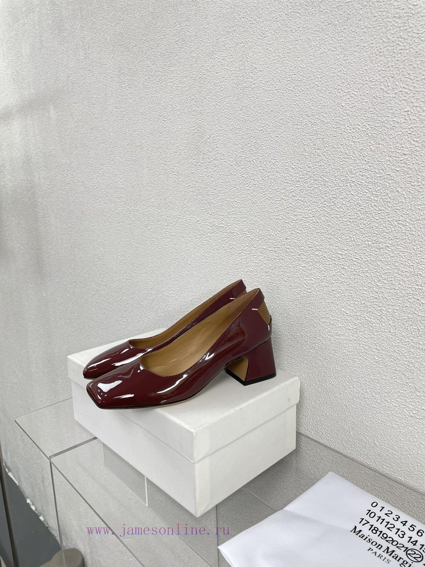 Margiela | Retro style 5cm short heel square toe shoesShort and retro elegant temperament ca2zhceztn