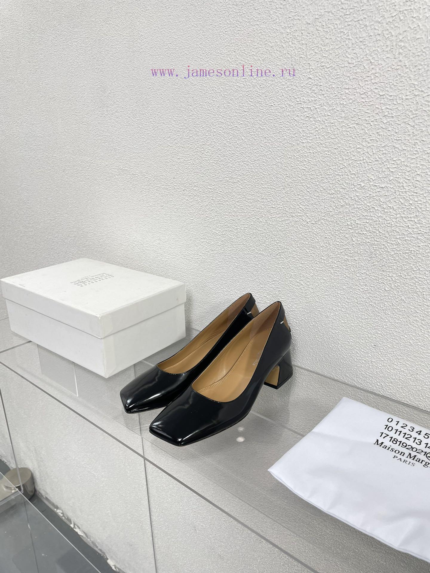 Margiela | Retro style 5cm short heel square toe shoesShort and retro elegant temperament cahbaosyg6 - Image 8