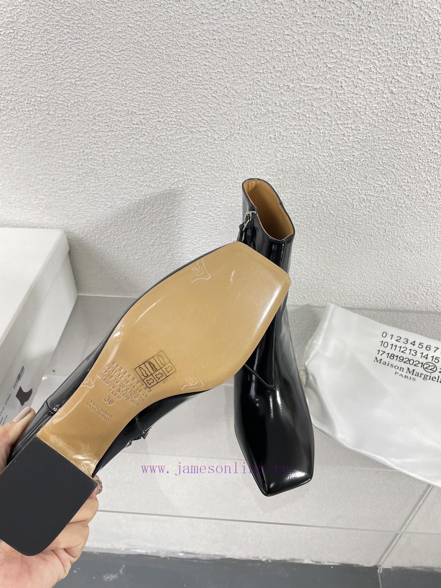 Margiela | Retro style 5cm short heel square toe shoes with ripped holesShort and retro elegsyls18gm - Image 7