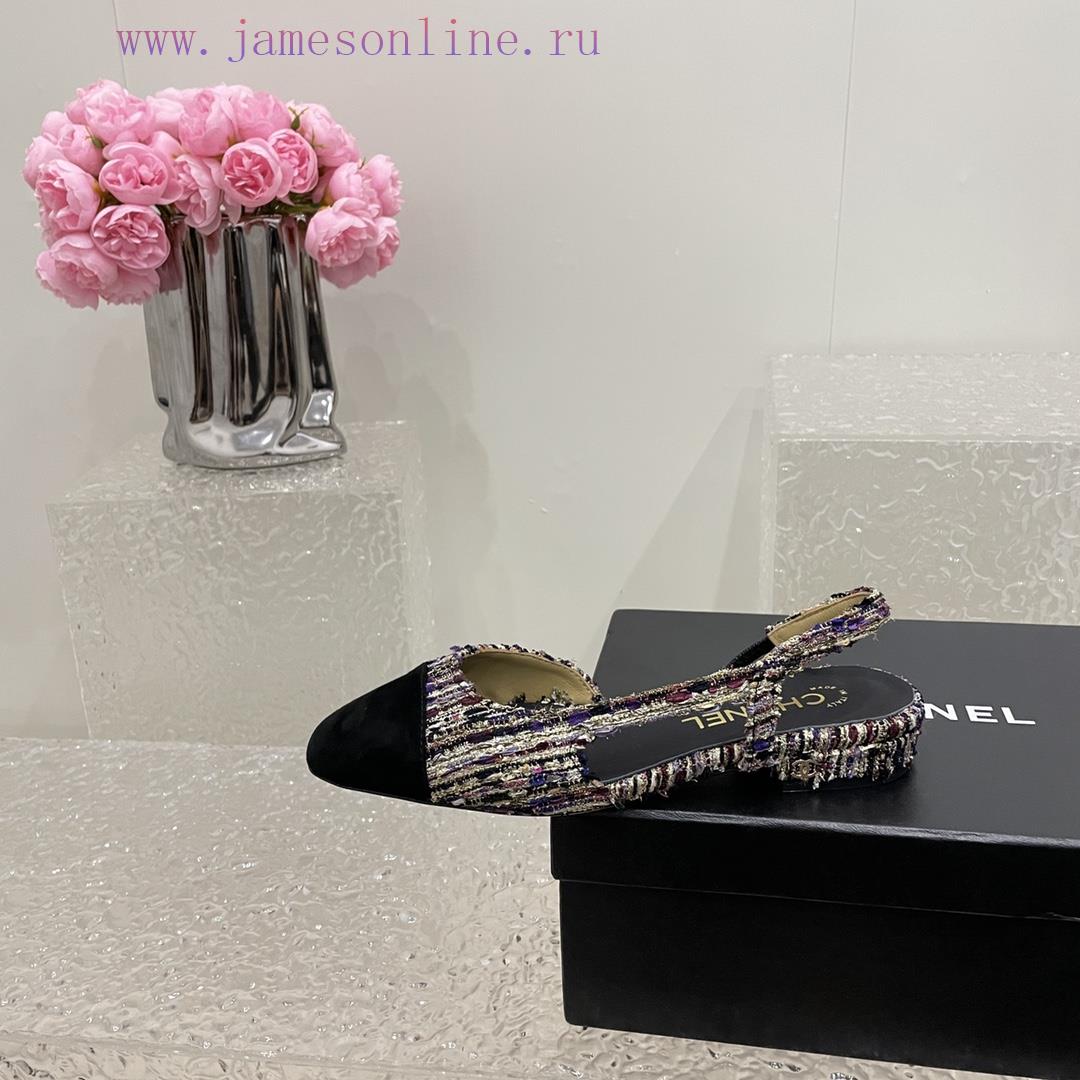 Chanel classic color blocked sandals, a new summer color, this item continues the classic Ch809cmtfp