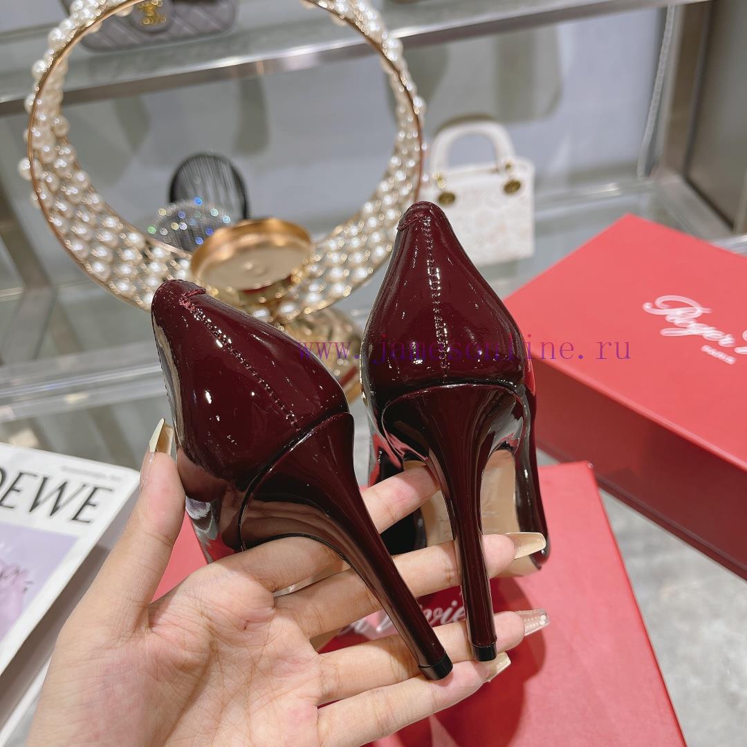 23Ss new RV baked paint square buckle single shoes high heels/low heelsInspired by the Belle0w9axida - Image 9