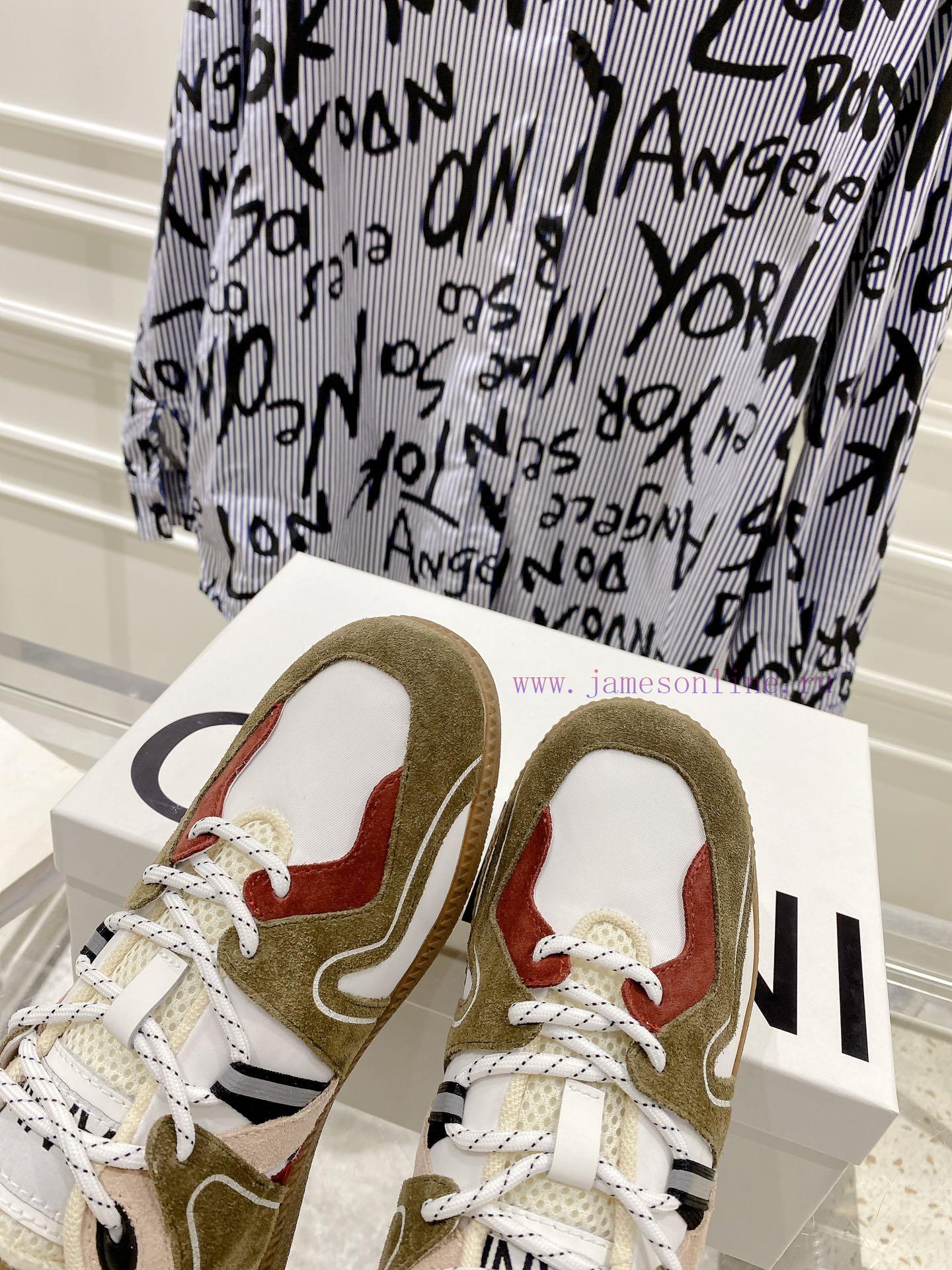 -- New Product Arrives -- GANNI Yang Mi's Same Style Color blocked Retro German Training Shoizuwy7vv - Image 8