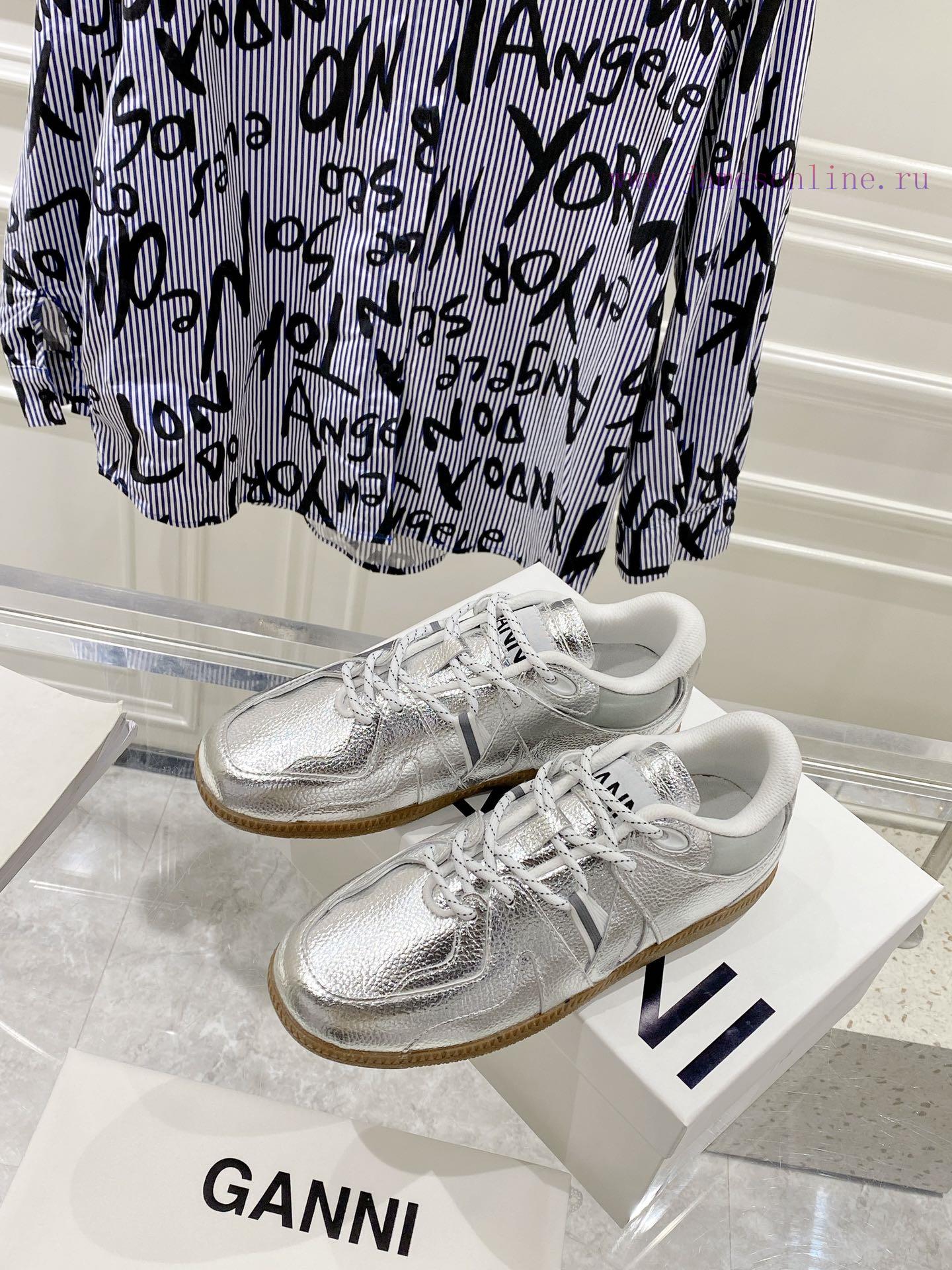 -- New Product Arrives -- GANNI Yang Mi's Same Style Color blocked Retro German Training Shohpcxtzmn - Image 7