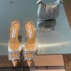 JIMMY CHOO premium patent leather spliced small high heels ️Material: cowhide/PVC inner sheeqxmdxzni