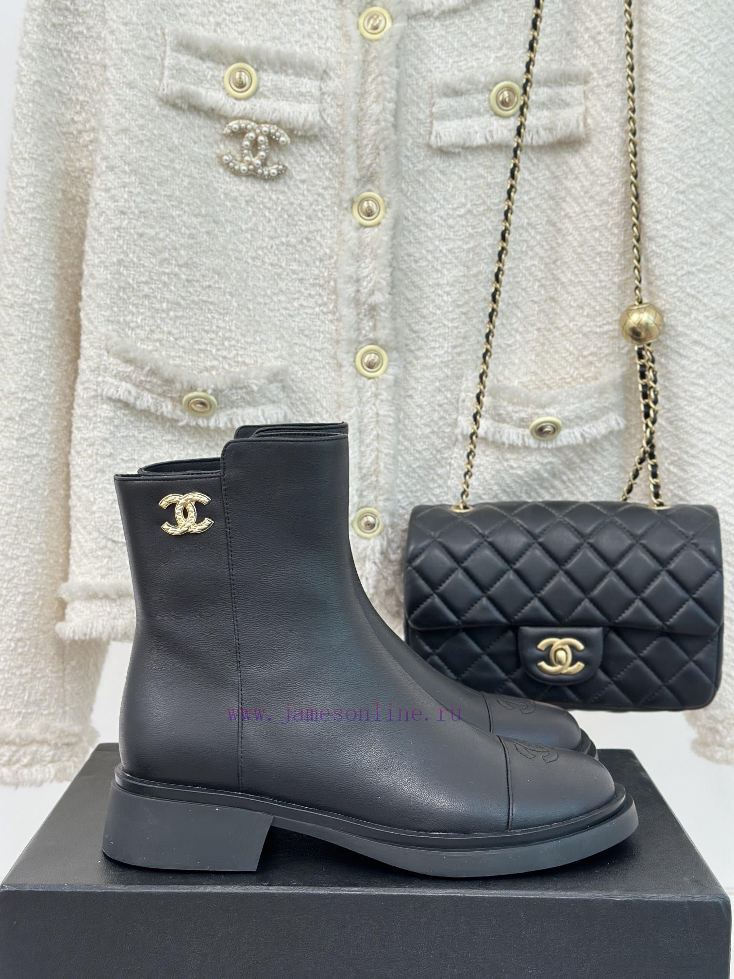 Chanel | Chanel 23c New ProductDouble C-side zipper short boot seriesThe shoe upper is made x4v4bxsd - Image 2