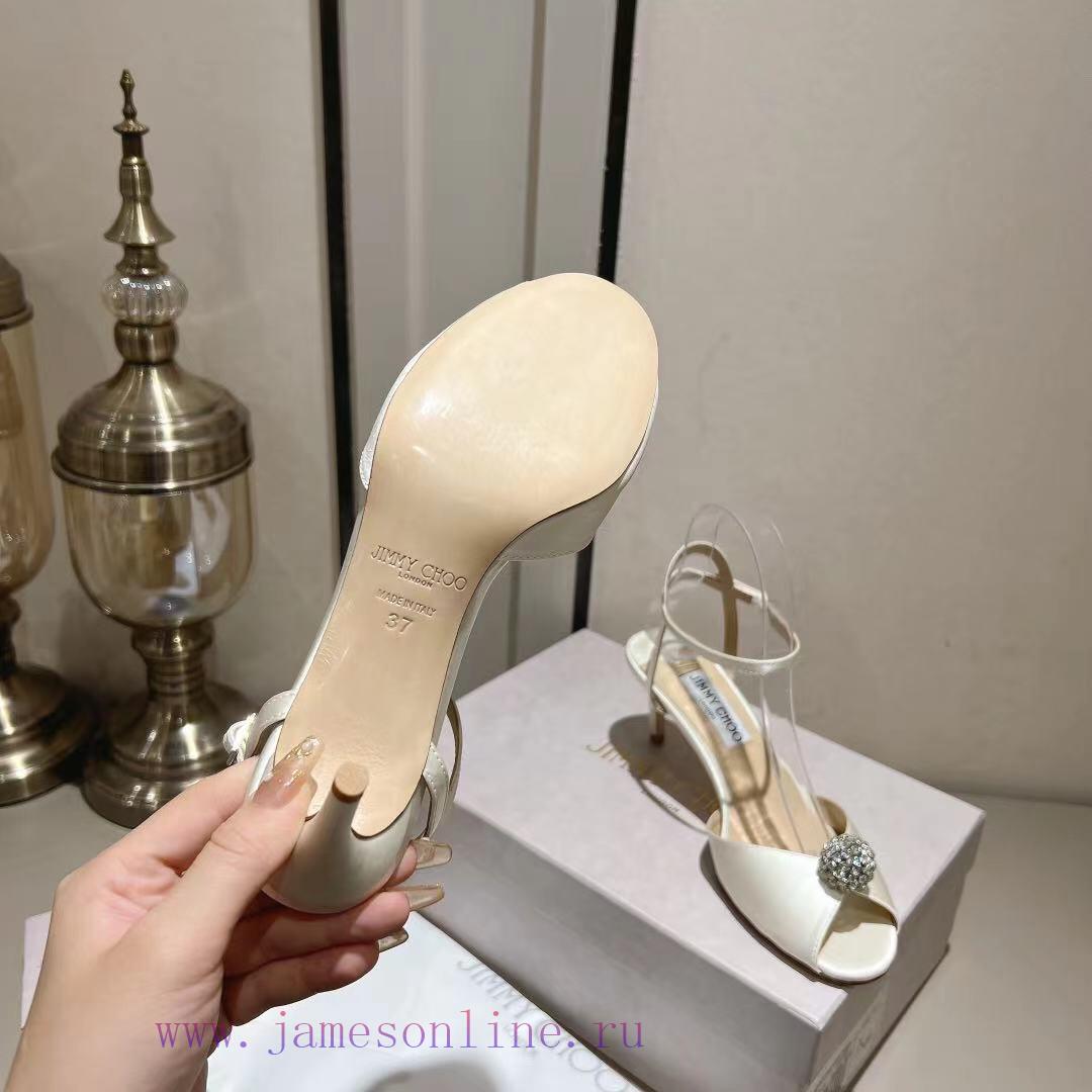 Jimmy Coo is a simple, elegant, and fashionable pair of sandalsOne button high-heeled sandal11va8yep - Image 10