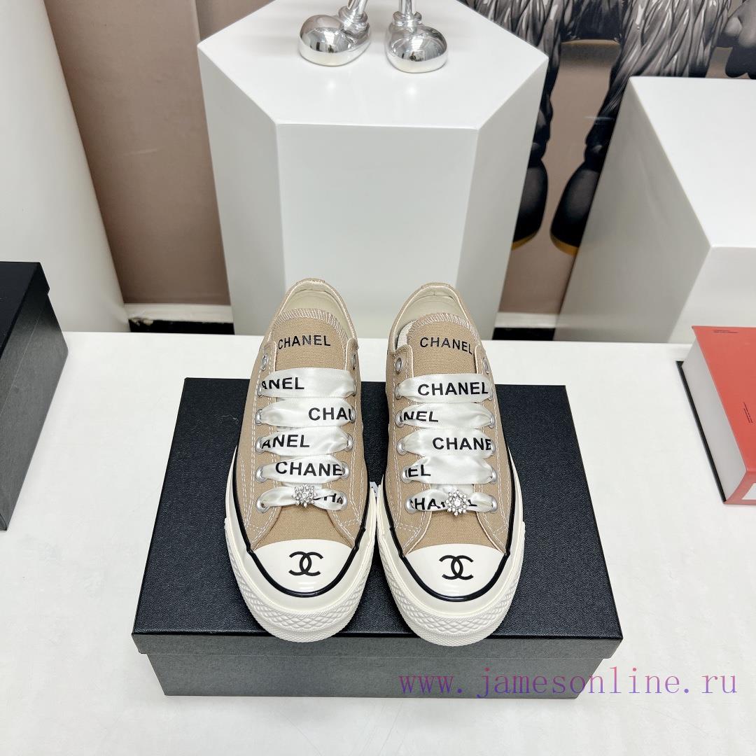 Top tierChanel C Home 2023 vs Spring/Summer Hot Canvas Leisure SeriesThick soled letter canvscu799av - Image 2