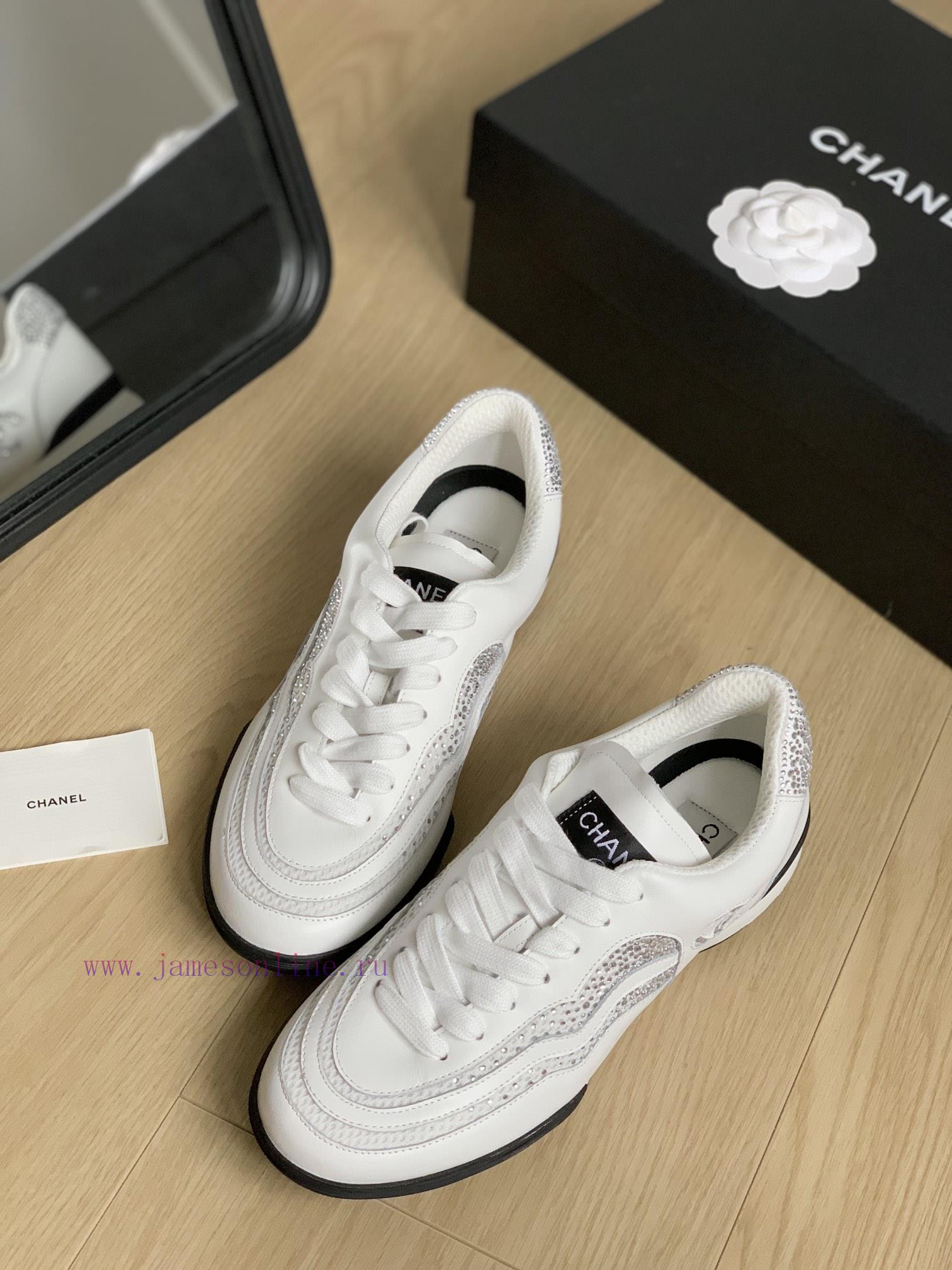 Chanel 23B new double C rhinestone sneakersOriginal leather upper, original rhinestone hot scij1vlbf - Image 7