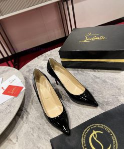 Classic patent leather single shoe style ︎ ️Classic KATE series 10cm high heels, glossy pate0tps232a