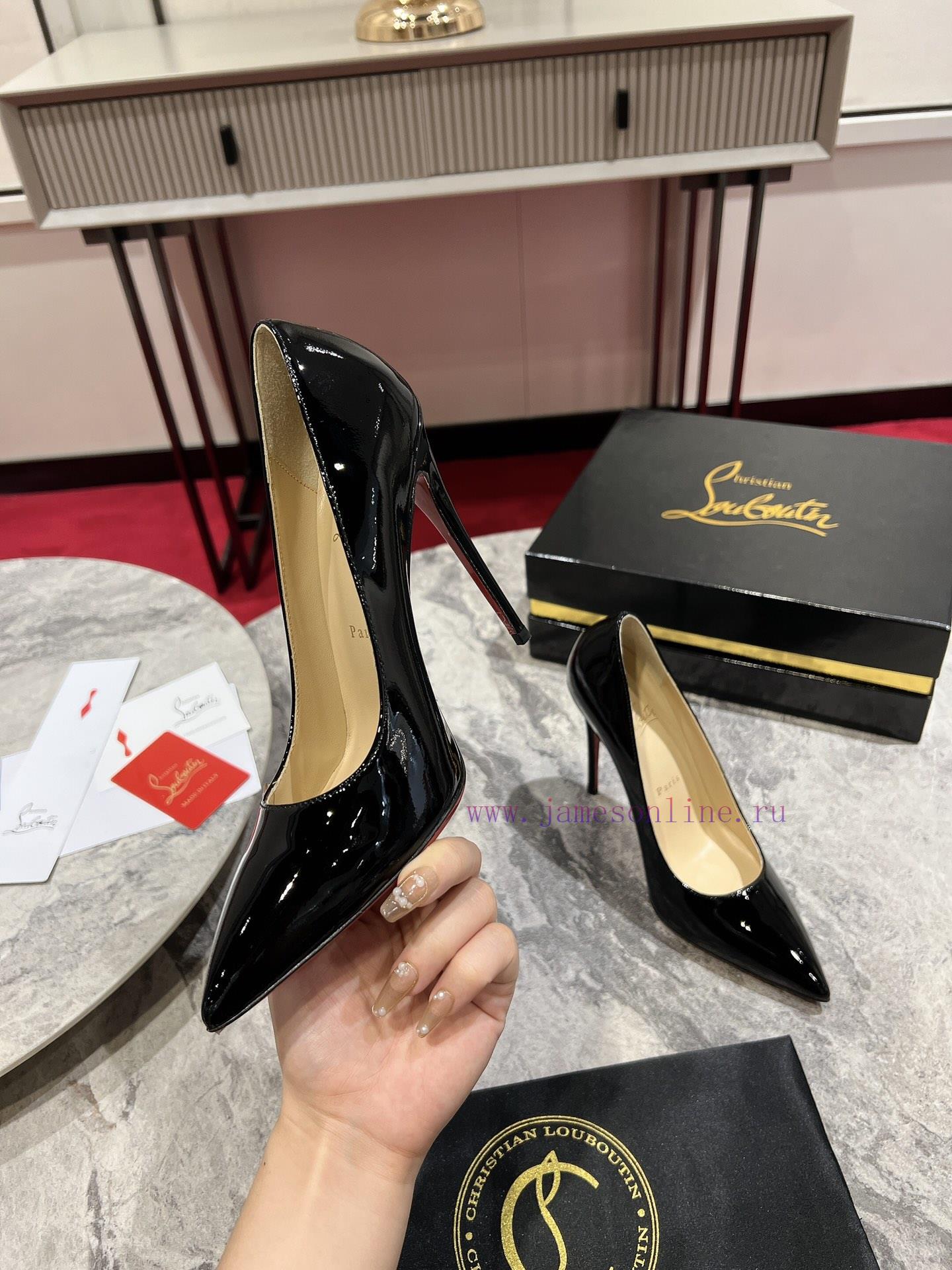 Classic patent leather single shoe style ︎ ️Classic KATE series 10cm high heels, glossy patesa4mcqtd - Image 4