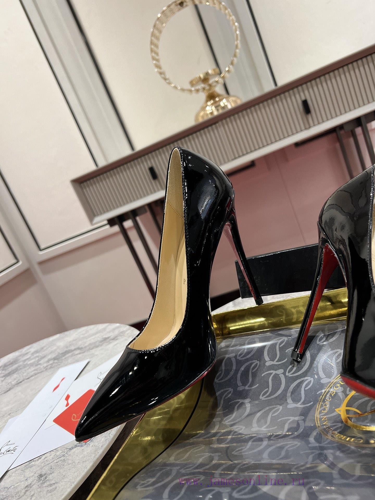 Classic patent leather single shoe style ︎ ️Classic KATE series 10cm high heels, glossy patesa4mcqtd - Image 6