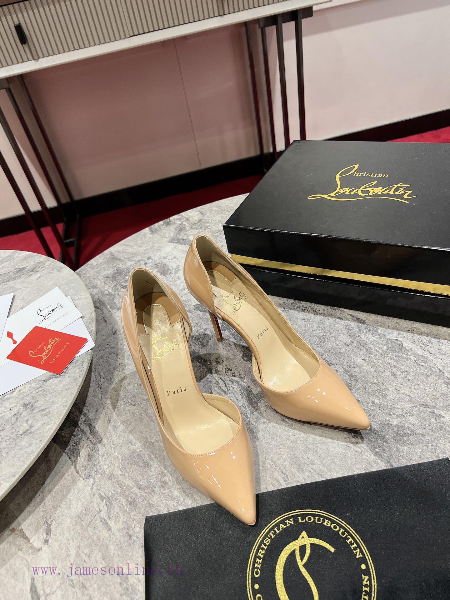 Classic Side Empty Single Shoes ∙ ꫛꫀ w ︎ ️Classic KATE series 10cm high heels, glossy patent2jde24j1