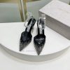 Jimmy Ch * o's new Y-shaped high-heeled fishmouth sandals/mesh studded pointed single shoes/cw9kmiw5