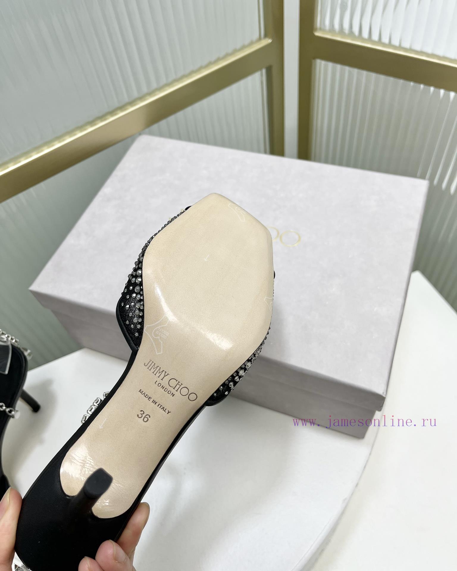 Jimmy Ch * o's new Y-shaped high-heeled fishmouth sandals/mesh studded pointed single shoes/q0kwm1bp - Image 9