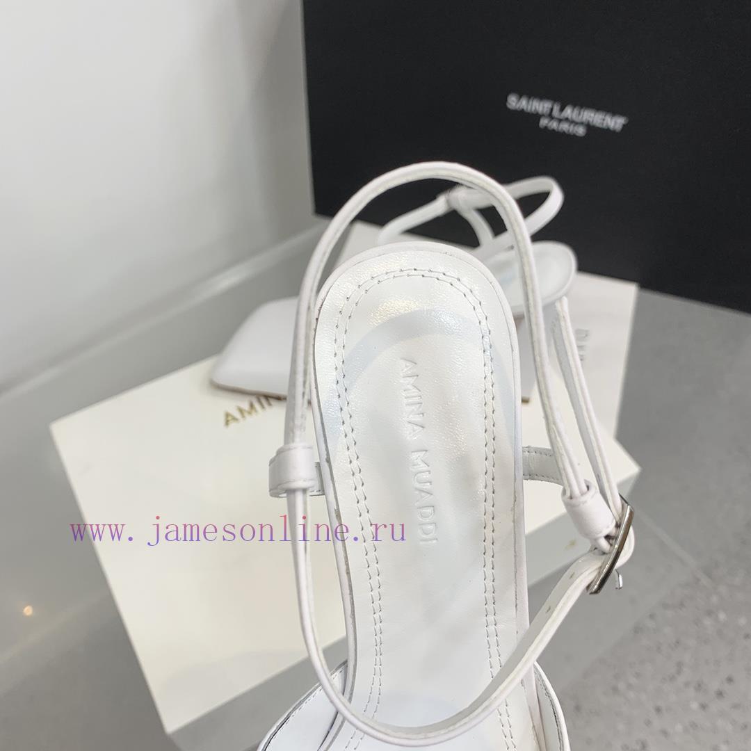 Amina Muaddi2024's new Charlotte series high heels have sharp edges and slanted square headssp1sycnj - Image 9