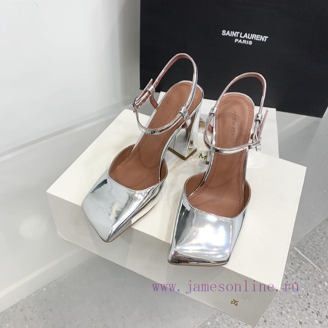 Amina Muaddi2024's new Charlotte series high heels have sharp edges and slanted square headswlqi11wa - Image 4