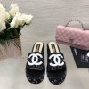 Chanel 24p Spring/Summer New Product Thick Bottom Full Diamond Dragging Lazy One Line Slippe45otmhq4
