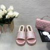Chanel's Spring/Summer 24 New Product Thick Bottom Full Diamond Dragging Lazy One Line Slippsbtu75nm