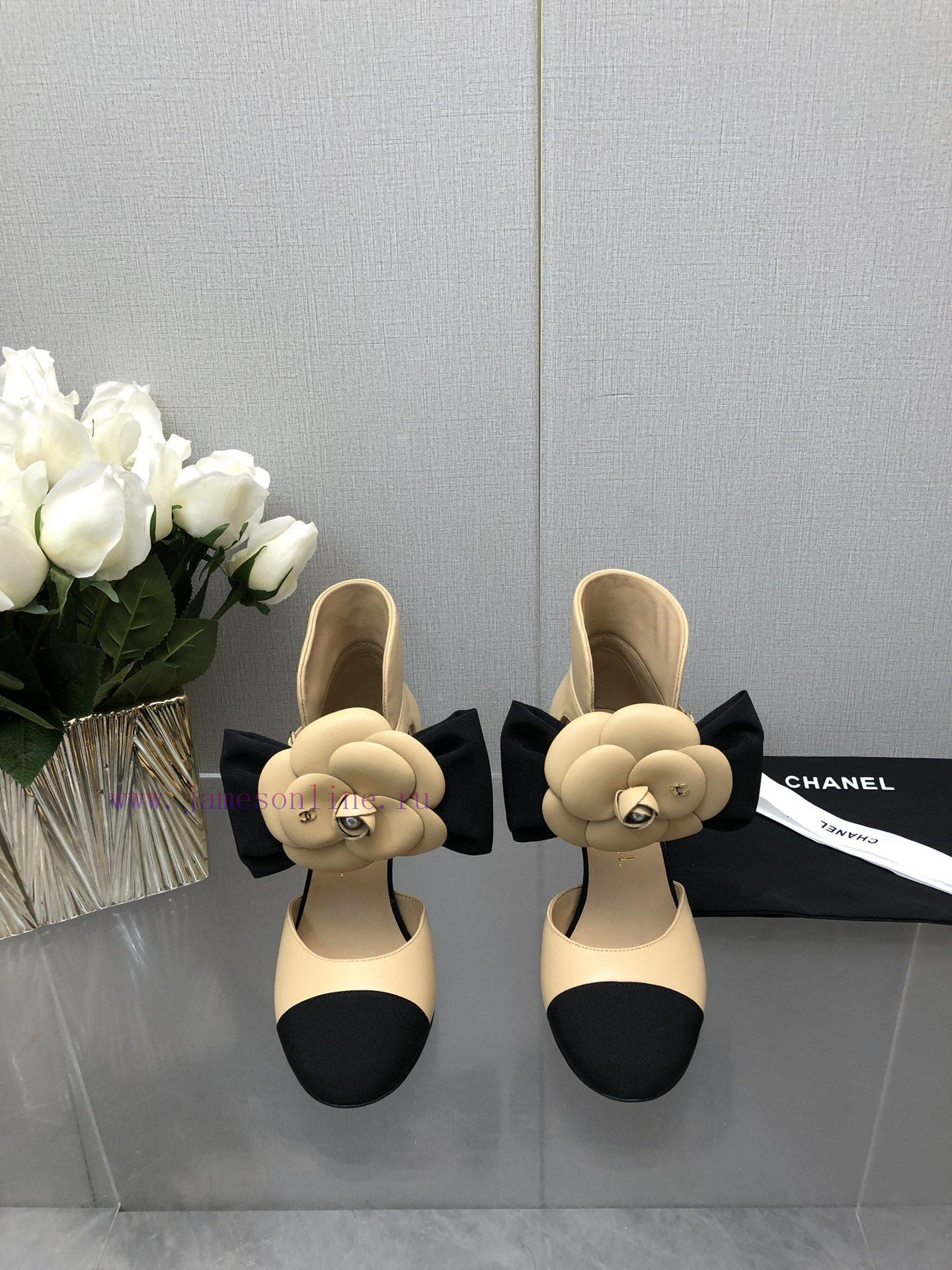 Top Grade Chanel Vintage Double C Bow High Heels Single Shoes -Chanel Grandma Chanel's super4vjsw2yj