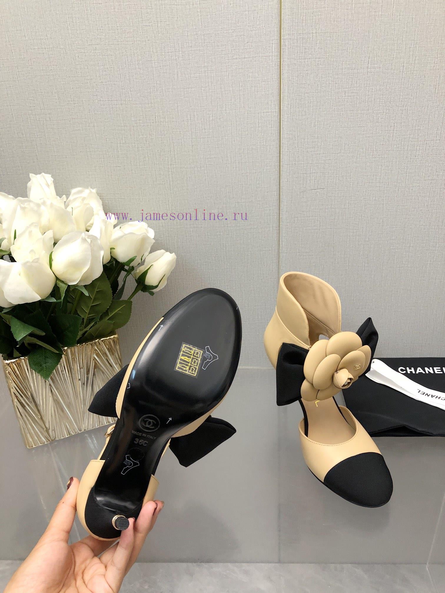 Top Grade Chanel Vintage Double C Bow High Heels Single Shoes -Chanel Grandma Chanel's super4vjsw2yj - Image 5