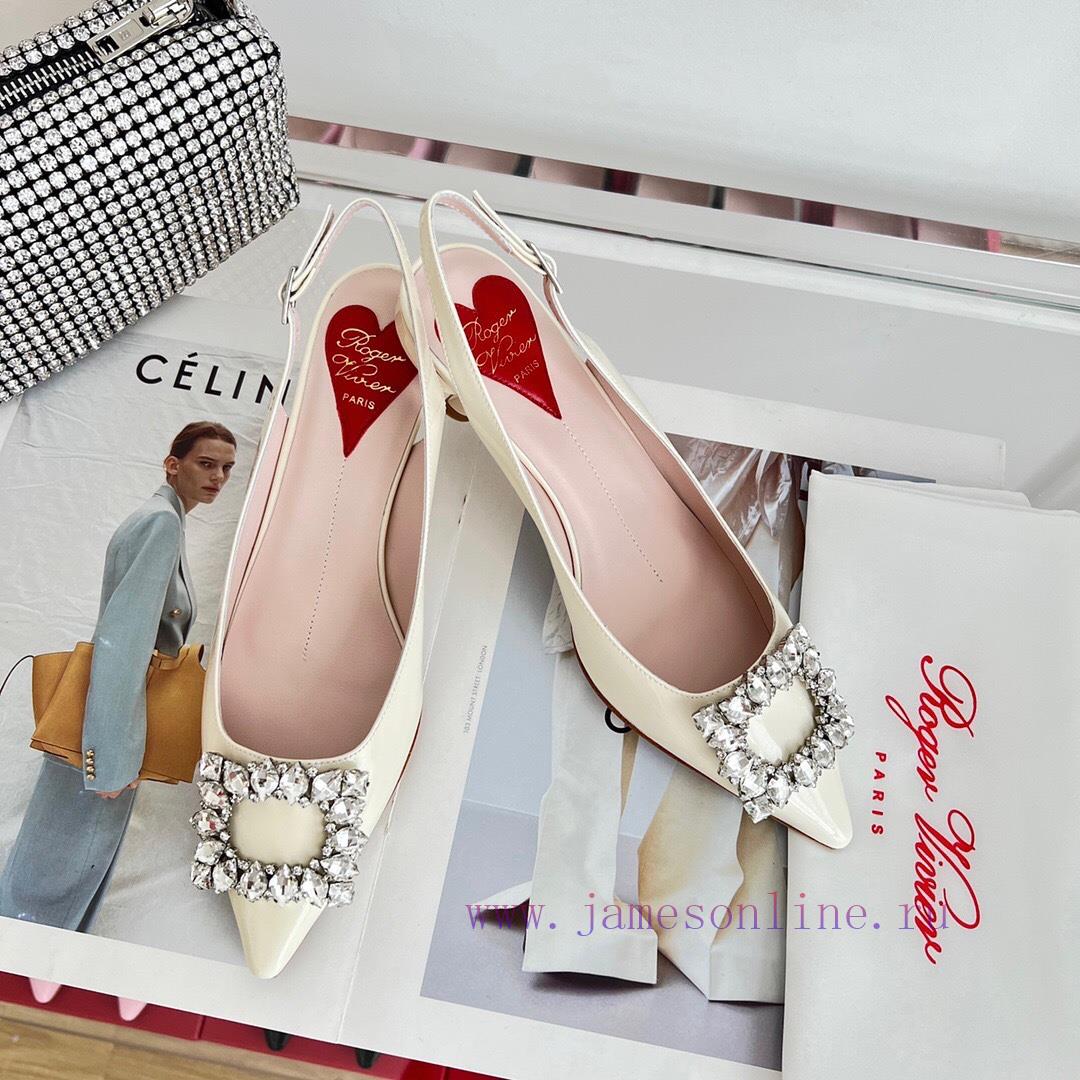️𝑹𝒐𝒈𝒆𝒓𝑽𝒊𝒗 * 𝒆𝒓 New Virgule diamond buckle comma heel with high heels | Top purchasing level-knh7u5qx