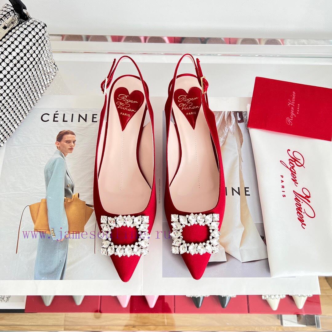 ️𝑹𝒐𝒈𝒆𝒓𝑽𝒊𝒗 * 𝒆𝒓 New Virgule diamond buckle comma heel with high heels | Top purchasing level-eoeu3nbp - Image 5
