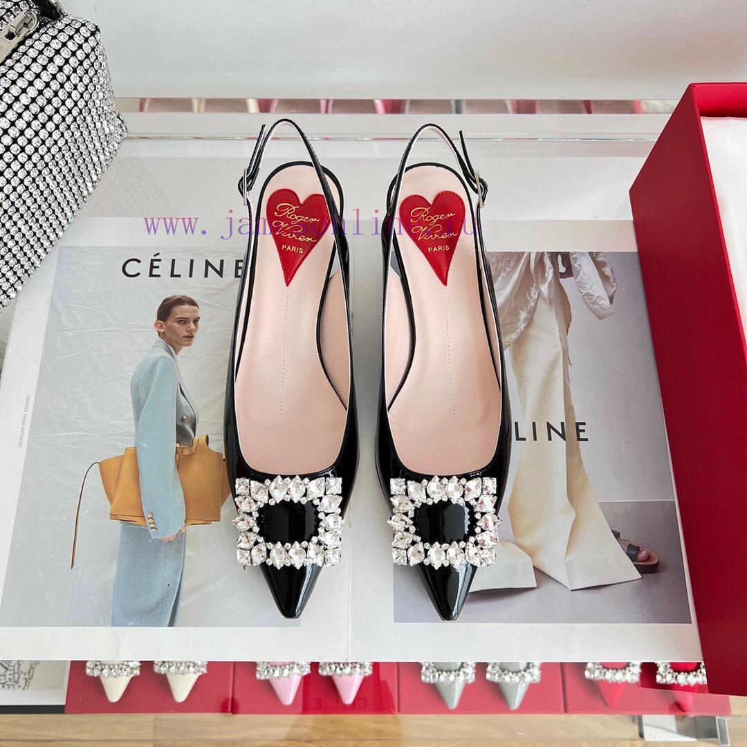 ️𝑹𝒐𝒈𝒆𝒓𝑽𝒊𝒗 * 𝒆𝒓 New Virgule diamond buckle comma heel with high heels | Top purchasing level-fjhafxqb - Image 5