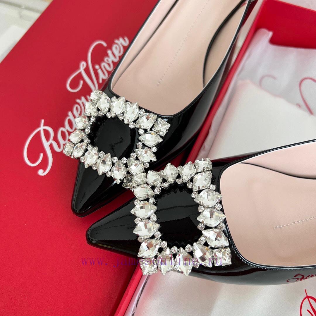 ️𝑹𝒐𝒈𝒆𝒓𝑽𝒊𝒗 * 𝒆𝒓 New Virgule diamond buckle comma heel with high heels | Top purchasing level-fjhafxqb - Image 8