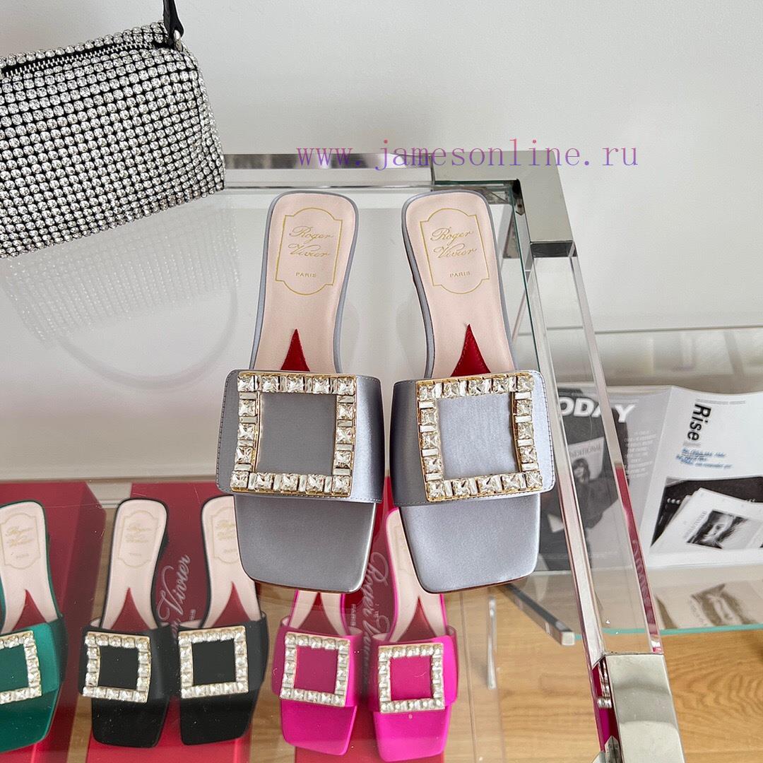 ️️* 𝓥/Biki Love 4.5cm Diamond Thread Satin High Heels-Black Yellow Grey Green Rose Red-Mater1gt3krlh