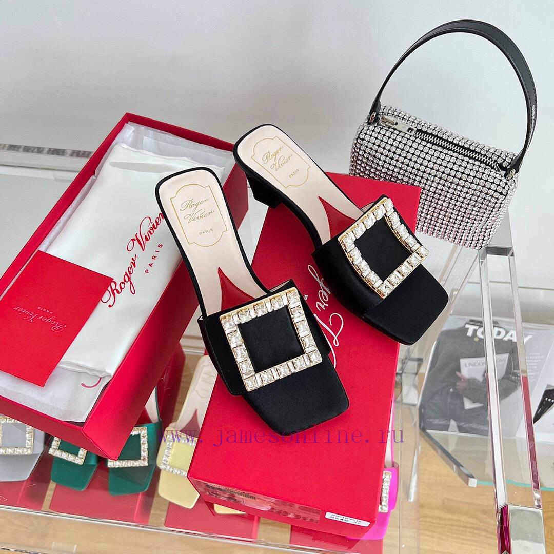 ️️* 𝓥/Biki Love 4.5cm Diamond Thread Satin High Heels-Black Yellow Grey Green Rose Red-Matervmcegw6k