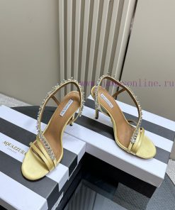 AQUAZZURA Golden Pineapple 2024 𝐒𝐒𝐧𝐞𝐰 Spring/Summer New Water Diamond High Heels Aquazzura/Pdgx81pv5