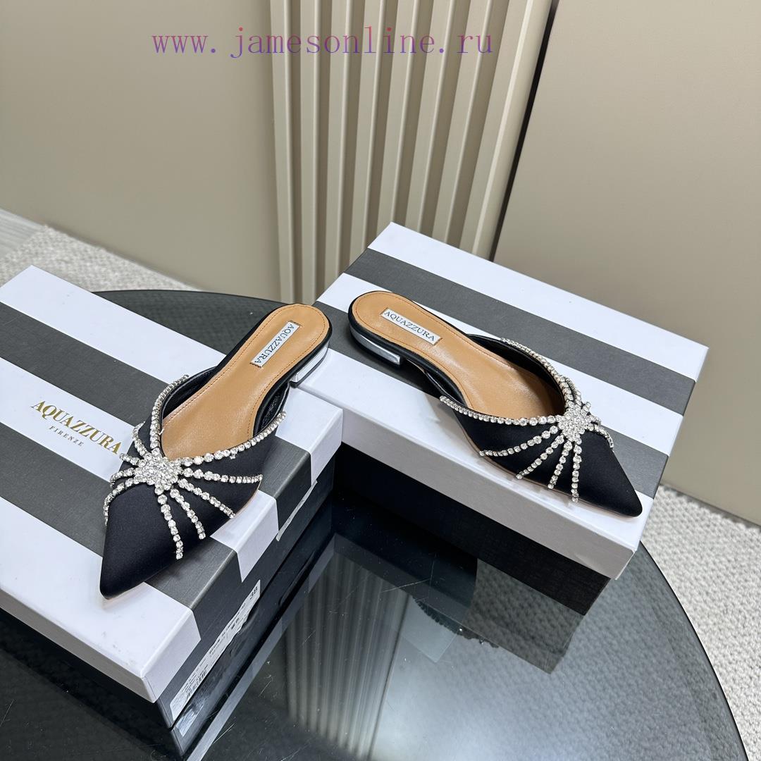 AQUAZZURA Golden Pineapple 2024 𝐒𝐒𝐧𝐞𝐰 Spring/Summer New Water Diamond Flat Shoes Aquazzura/Pwfdz3hko - Image 4