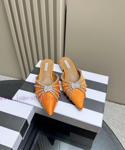 AQUAZZURA Golden Pineapple 2024 𝐒𝐒𝐧𝐞𝐰 Spring/Summer New Water Diamond Flat Shoes Aquazzura/P7dax0zjd